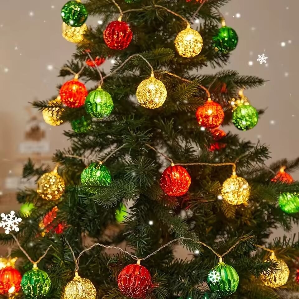 Lighting Christmas Decor - クリスマス装飾用ストリングライト 1.5M 10LED ウォームホワイト 2AA電池式 LEDライト