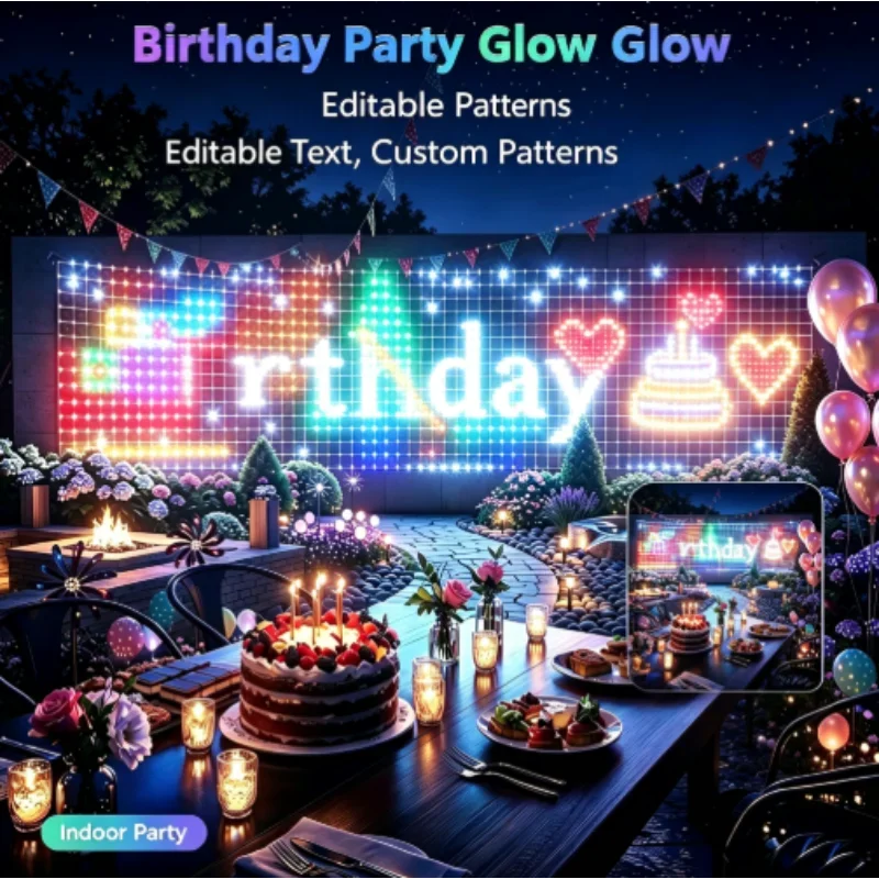 RGBIC LED屋外ネットライト、クリスマス用、柔軟なマト - Lighting Christmas Decor のレビューと価格