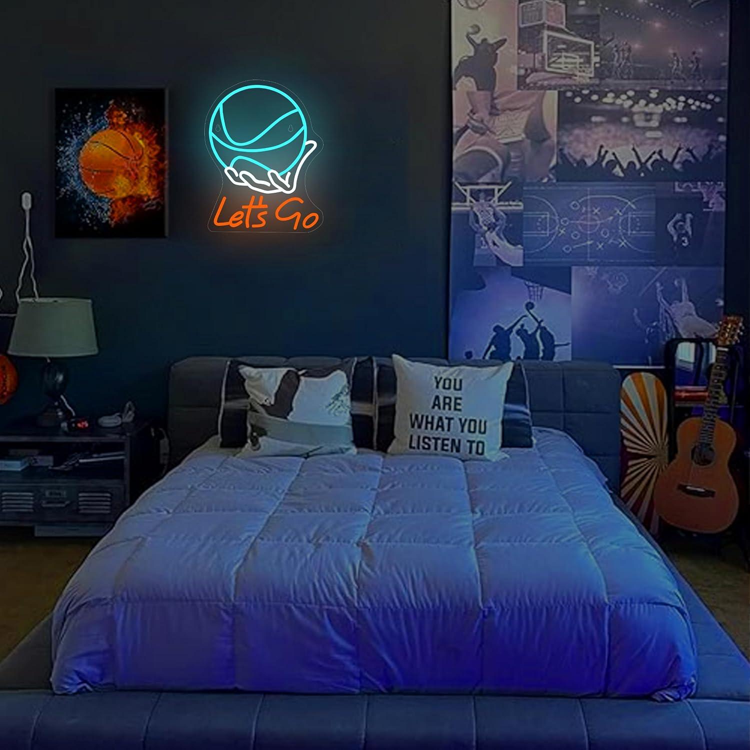 「バスケットボールに行こう」ネオンサイン LEDライト。男の - Lighting Decoration Ideas のレビューと価格