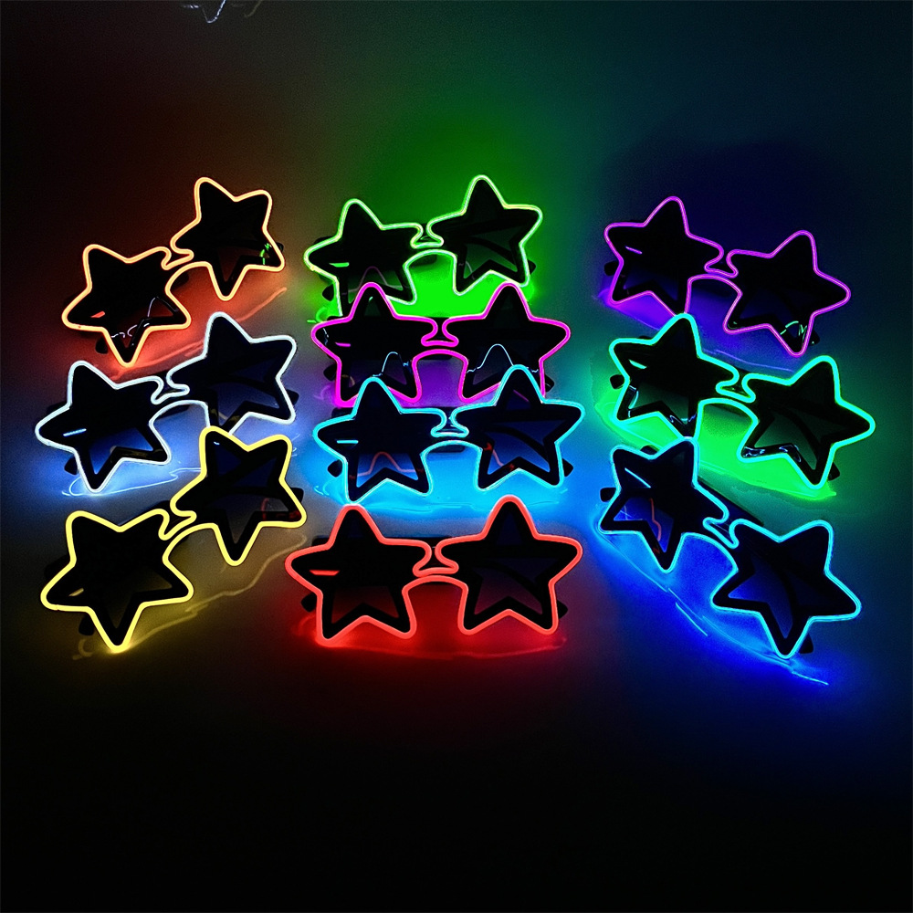 星型 LED 光るメガネ ワイヤレス EL コールドライト  - Lighting Visual のレビューと価格