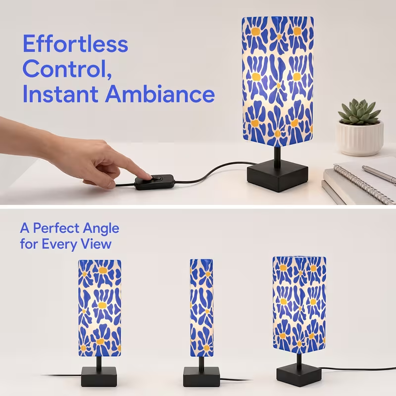 モダンでカラフルな花柄のテーブルランプ。ポップアート風のデザ - Decor Lighting Lamps のレビューと価格