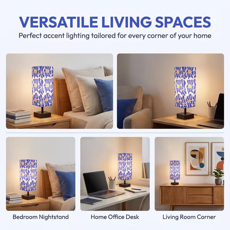 モダンでカラフルな花柄のテーブルランプ。ポップアート風のデザ - Decor Lighting Lamps のレビューと価格
