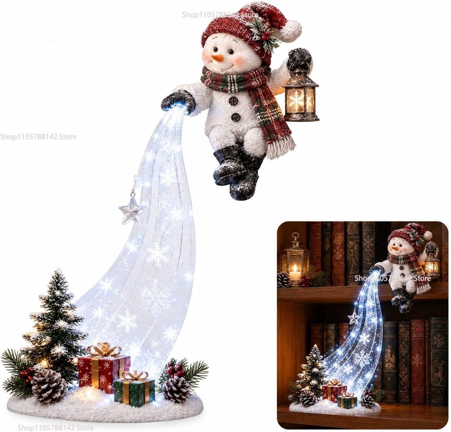 クリスマス用、棚の縁に飾るライト付きの装飾品、カスタムメイド - Lighting Christmas Decor のレビューと価格